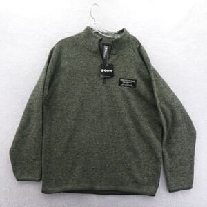 Ouray Pullover Men Large Breckenridge Colorado Green 1/4 Zip Fleece Sweater